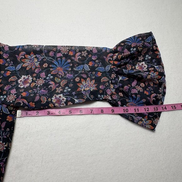 LABISA Women Tunic Top Long Ruffle Sleeves Embroidered Lined Sz L Black 5-7 - Picture 13 of 14